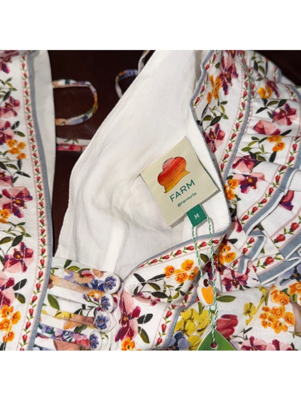 ‼️NEW Farm Rio Off-White Greek Garden Lenzing™ Ecovero™ Floral Mini Dress - Picture 11 of 14